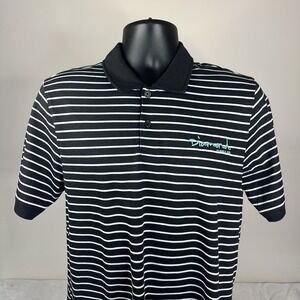 Diamond Supply Co. Striped Polo Shirt Black White‎ Golf Men's Medium NWOT